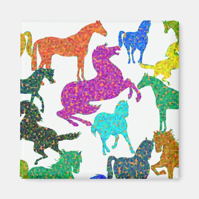Regnbåge Horses - "Djävel om hästar!" Magnet (Framsidan)