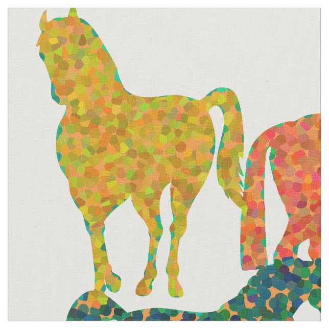 Regnbåge Horses - "Djävel om hästar!" Tyg (Närbild)