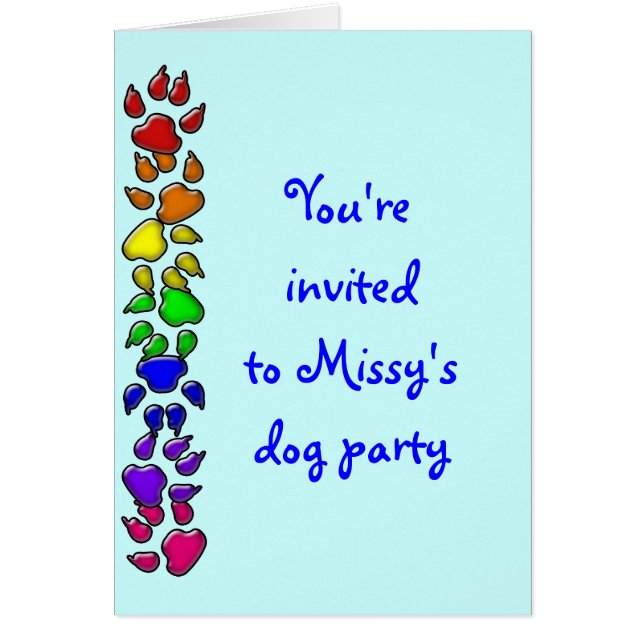 regnbåge, hund hälsningskort (Framsidan)