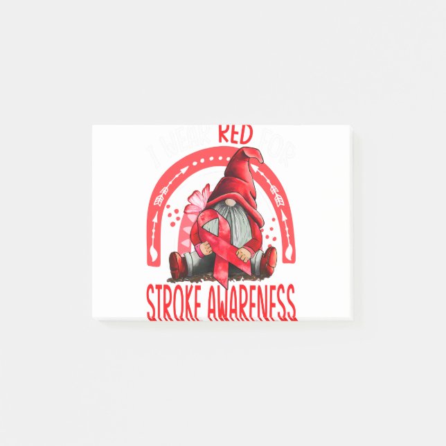Regnbåge I Bära Red Stroke Awareness Gnomes Post-it Block (Framsida)