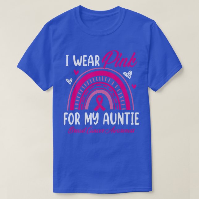 Regnbåge I Bärans Rosa för min unga bröstcancersva T Shirt (Design framsida)