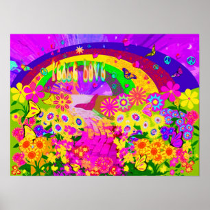 Regnbåge i blommor poster