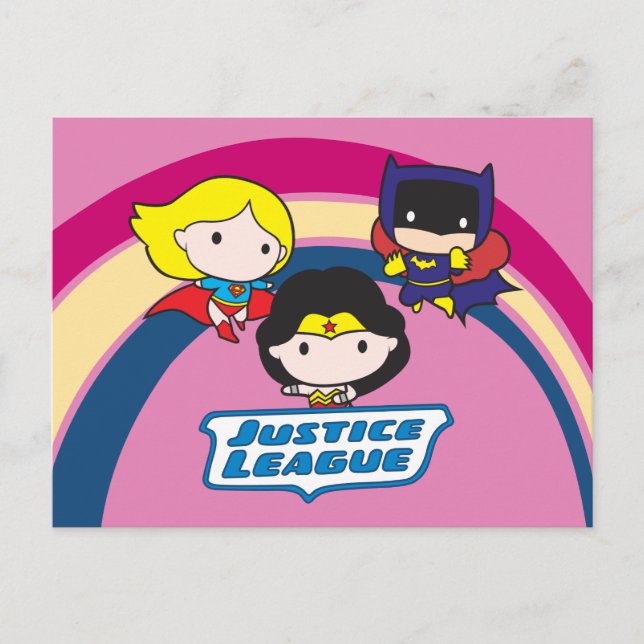 Regnbåge i Chibi Justice League Vykort (Framsida)