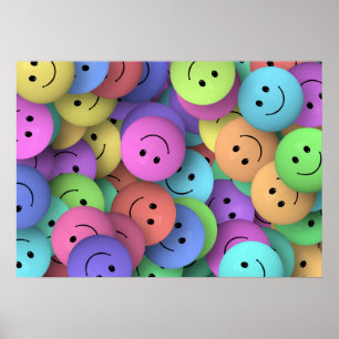 Regnbåge i Colorful Lycklig Ansikte Poster