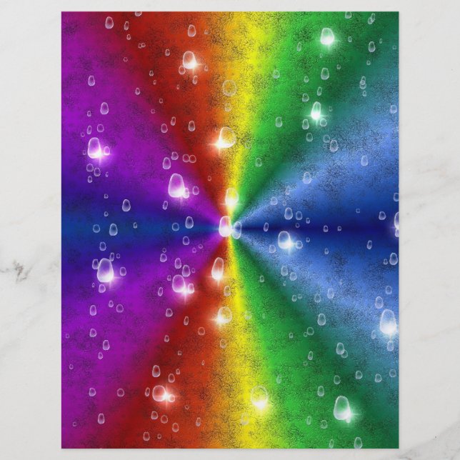 regnbåge i elefant hud läderoptik & regndroppar reklamblad (Framsidan)