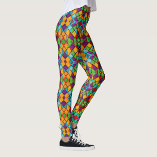Regnbåge i färgfulla former - Dazzling Firande Leggings