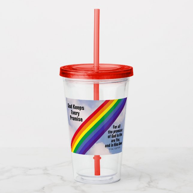 Regnbåge i Himlar inspirationell bibel Verses Cute Take Away Mugg (Framsida)