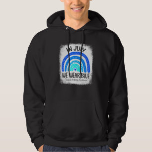 Regnbåge i juli Vi Bäror blått juvenil artrit Aw Hoodie