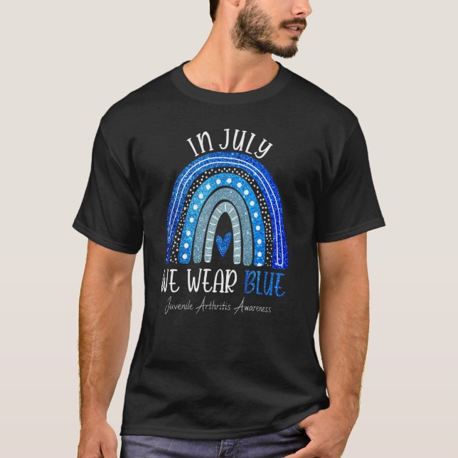 Regnbåge i juli Vi Bäror blått juvenil artrit Aw T Shirt (Framsida)