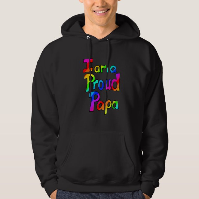 Regnbåge i manar Proud Pappa Pappa Far Hoodie (Framsida)