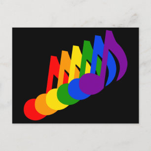 Regnbåge i Musik noter Graphic Vykort
