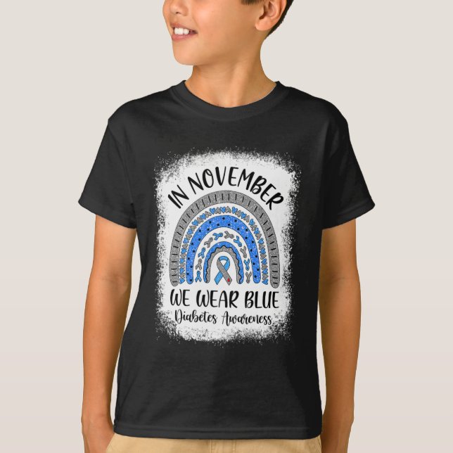 Regnbåge i november Bära Blue Diabetes Awarenes T Shirt (Framsida)
