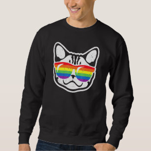 Regnbåge i Pridet om Lgbtq Gay Cat Kärlek Lång Ärmad Tröja