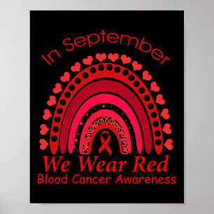 Regnbåge i september bär vi rött blodcancer medvet poster