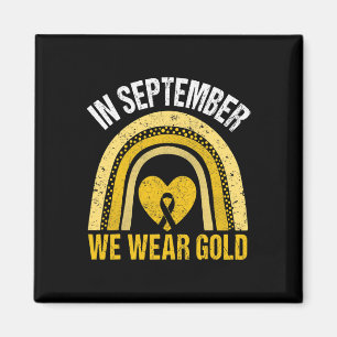 Regnbåge i september vi Bära Guld barncancer Magnet