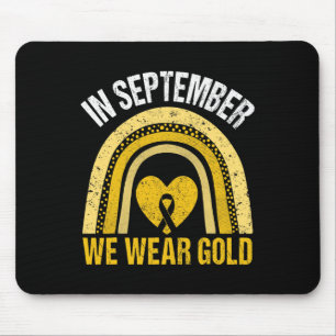 Regnbåge i september vi Bära Guld barncancer Musmatta