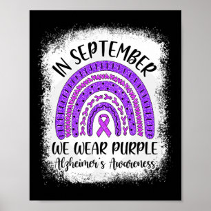 Regnbåge i september Vi Bära Lila Alzheimers' Aw Poster