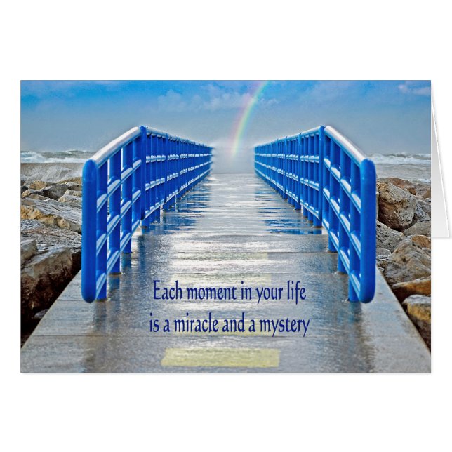 Regnbåge i slutet av Pier OBS Kort (Framsidan Horizontal)