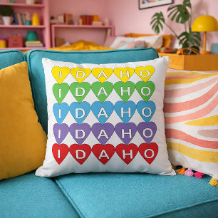 Regnbåge Idaho Statlig Kärlek Design Kudde