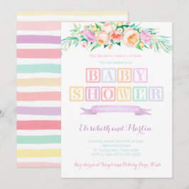 Regnbåge - inbjudningskort för babyduschkort paste