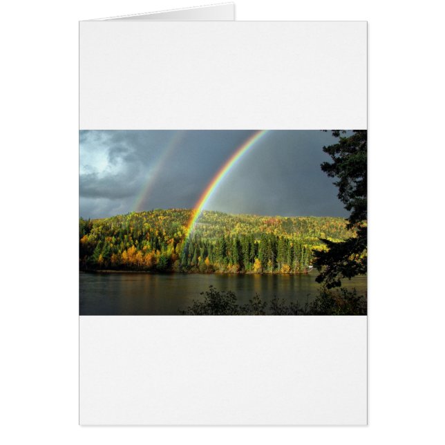 regnbåge irländsk tur lycklig natur himmel vatten  hälsningskort (Framsidan)