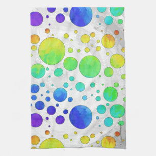 Regnbåge Isig Polka Dot Mönster Kökshandduk