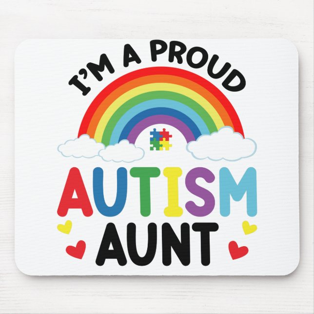Regnbåge Jag Är En Stolt Autism Faster Autism Acce Musmatta (Framsidan)