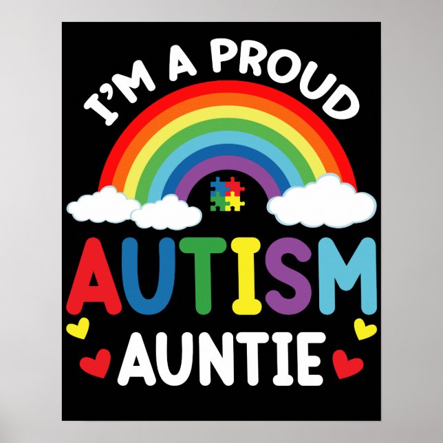 Regnbåge Jag Är En Stolt Autism Faster Autism Acce Poster (Framsidan)