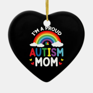 Regnbåge Jag Är En Stolt Autism Mamma Autism Medve Julgransprydnad Keramik