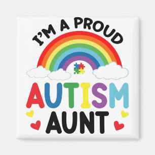 Regnbåge Jag Är En Stolt Autism Moster Autism Acce Magnet
