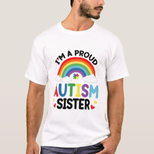 Regnbåge Jag Är En Stolt Autism-Syster Autism Medv T Shirt