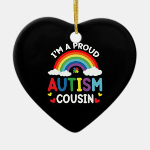 Regnbåge Jag Är En Stolt Autismkusin Autism Accept Julgransprydnad Keramik