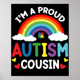 Regnbåge Jag Är En Stolt Autismkusin Autism Accept Poster