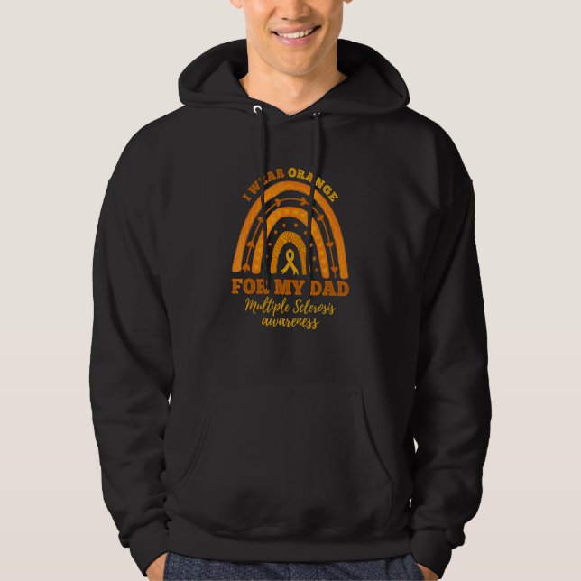 Regnbåge Jag Har Orange Pappa Multipel Skleros Med Hoodie (Framsida)