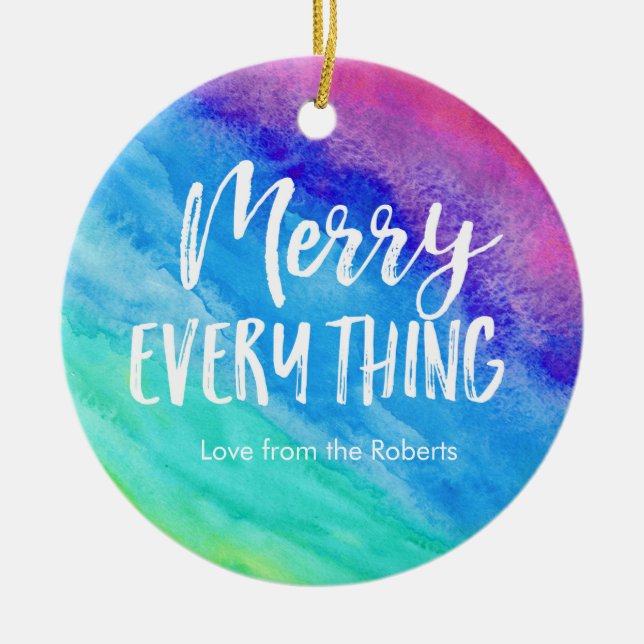 Regnbåge jul Ornament med personlig foto (Framsidan)