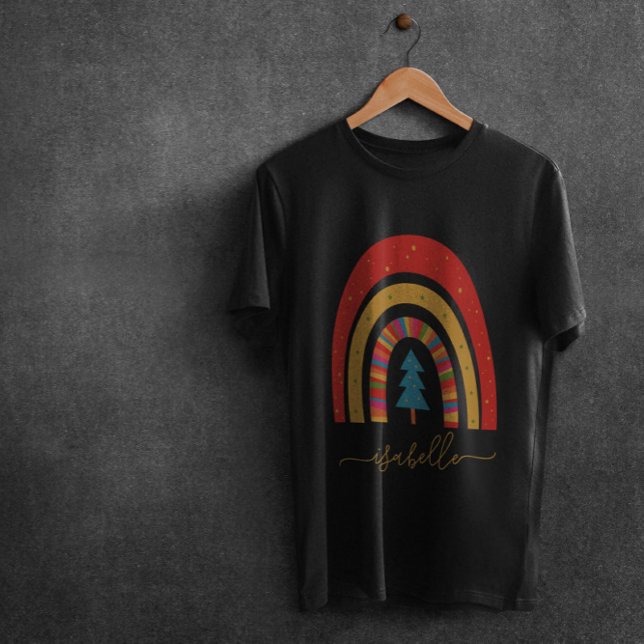 Regnbåge Julfärglös söt roligt personlig T T Shirt (Skapare uppladdad)