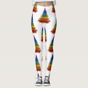 regnbåge julgran leggings