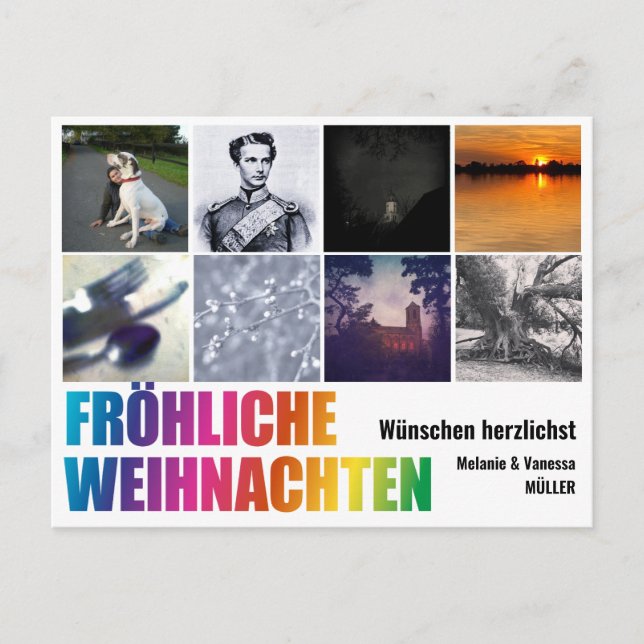 Regnbåge julvykort vykort (Framsida)