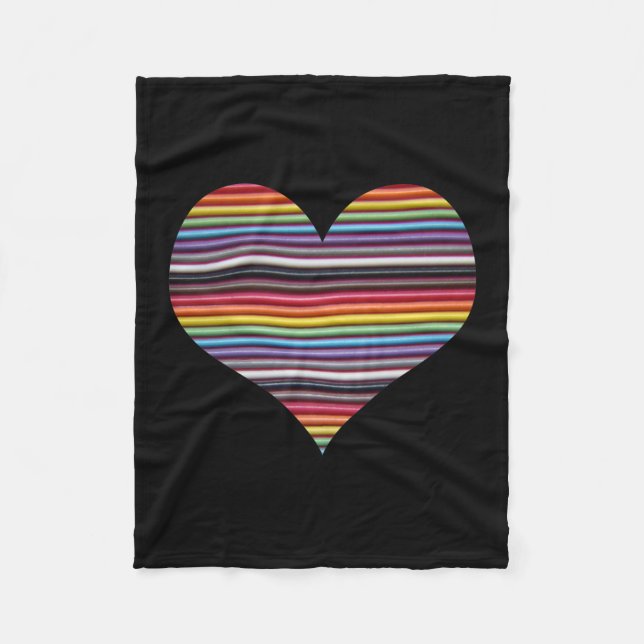 Regnbåge - kabel Heart Fleece Blanket (Framsidan)