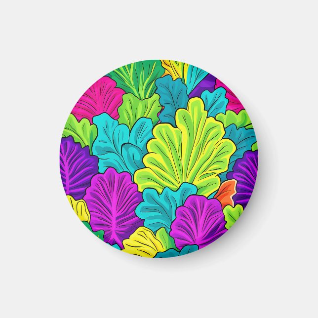 Regnbåge Kålbladsmönster Magnet (Framsidan)