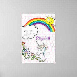 Regnbåge Kanvastryck Rainbow Unicorn