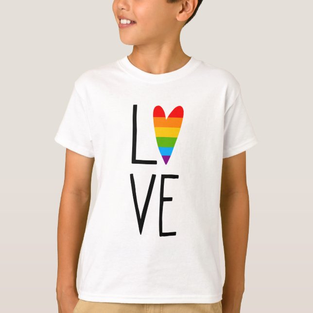 Regnbåge Kärlek T Shirt (Framsida)