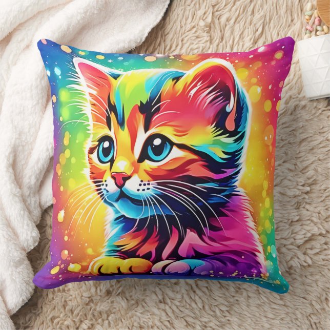 Regnbåge Katten Dröm Kudde (Filt)
