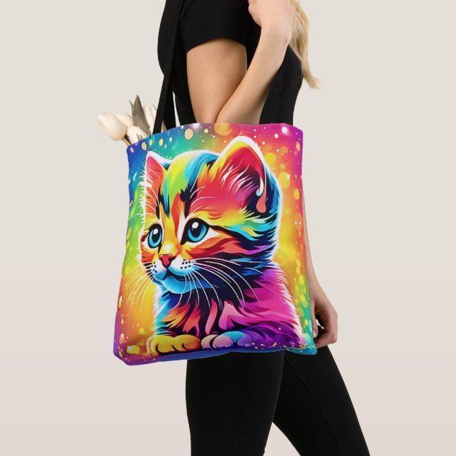 Regnbåge Katten Dröm Tygkasse (Närbild)
