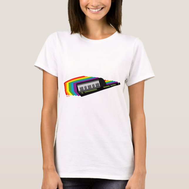 Regnbåge Keytar T Shirt (Framsida)