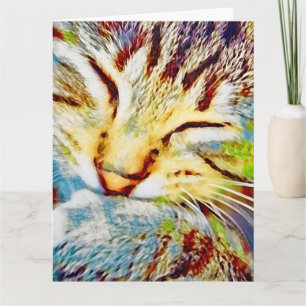 Regnbåge Kitten Cute Modern Art Kort