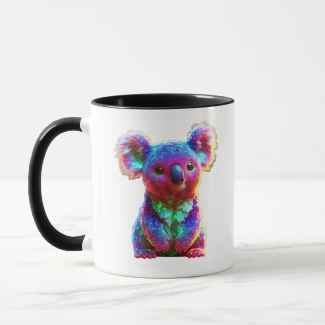Regnbåge Koala Fantasi Konst Mugg (Vänster)