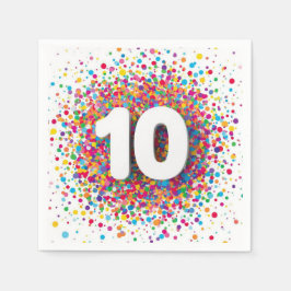 Regnbåge Konfetti 1-års Födelsedags Servetter Färg