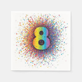 Regnbåge Konfetti 1-års Födelsedags Servetter Papp