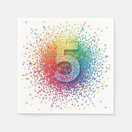 regnbåge konfetti födelsedag, 1:a födelsedags serv pappersservett